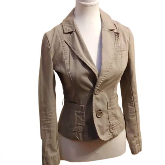 Aritzia Talula beige light brown long sleeves short cut blazer jacket - Picture 1 of 14